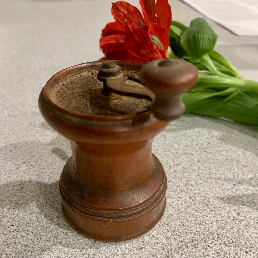 Antique Wooden Pepper Mill